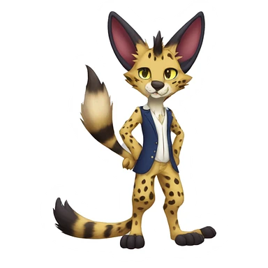 Anthro Fursona Sergal-Serval-Vernid-Fionbri full body sticker