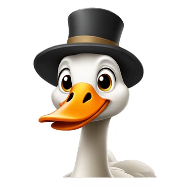 Goose with big hat sticker