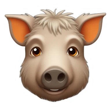brown boar with two orange lines in each cheek sticker