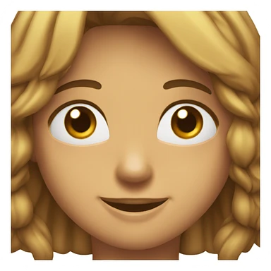 Chica con cerquillo y pelo largo media castaña con un pursing en la nariz sonriendo  sticker