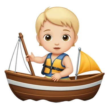 Un bébé sur un bateau  sticker