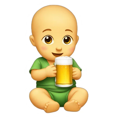 Baby drinking beer sticker