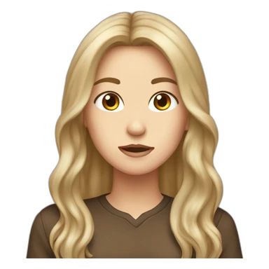 Brown long hair, white girl angr sticker