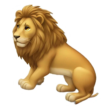 lion working on a laptop sticker