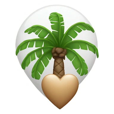 Palm on white heart sticker