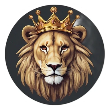 a lion in a crown sticker