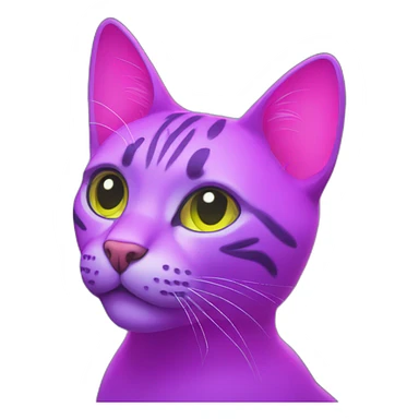 Neon cat sticker