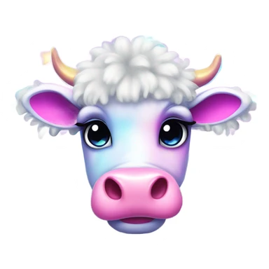 Lisa frank sparkly fluffy cow sticker