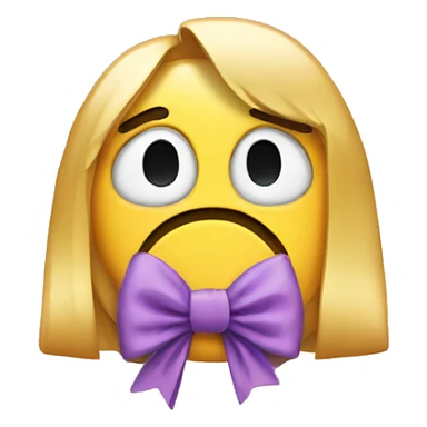 sad face with a bow sticker