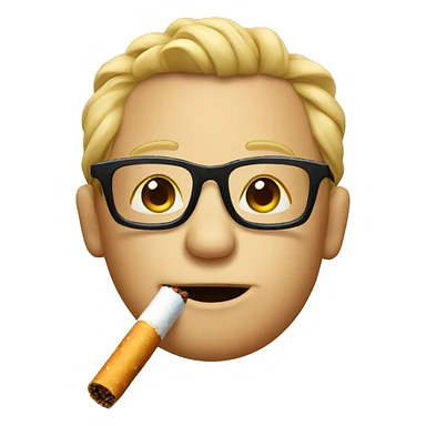 Emoji with glasses and cigarette  sticker