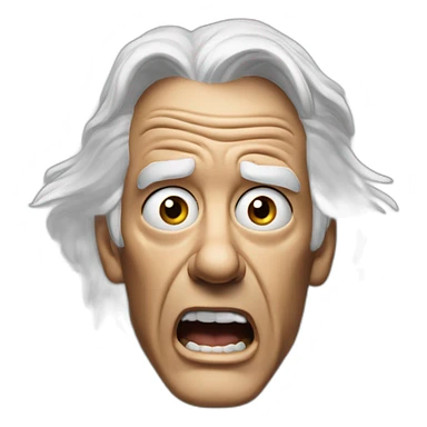 Doc brown from back to the future looking shocked and his mouth wide open. No eye-ware. sticker