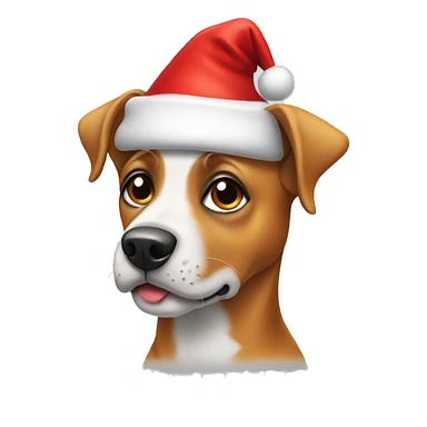 Dog wearing a Santa hat sticker