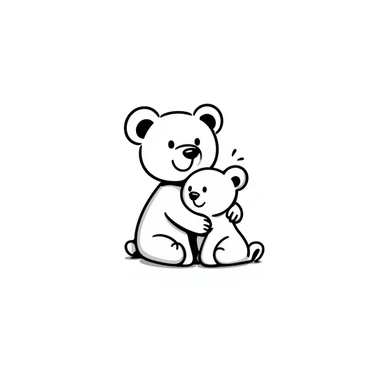 Teddy hugging another teddy sticker