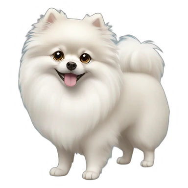 White Pomeranian  sticker