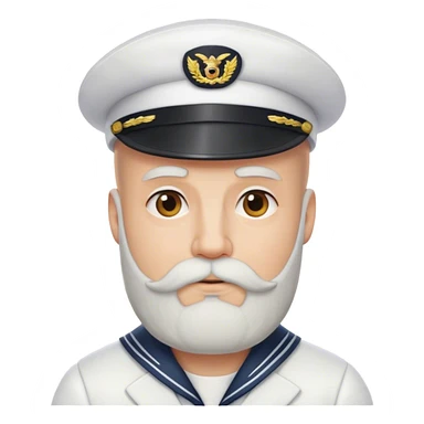 bald man with beard portrait sailor hat sticker