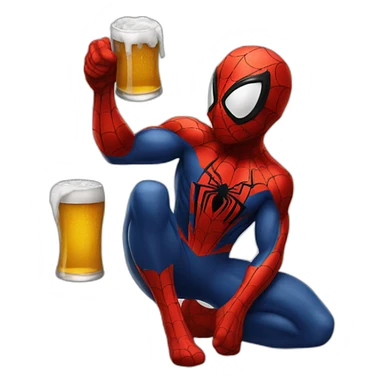spiderman drinking beers sticker