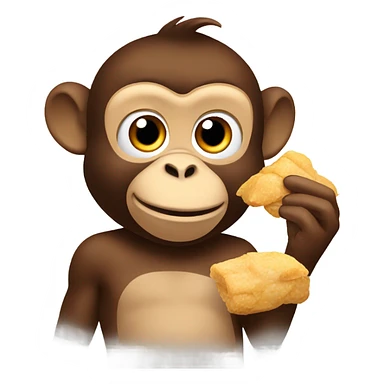 Monkey eating chicken  sticker