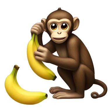 monkey peeling a banana sticker