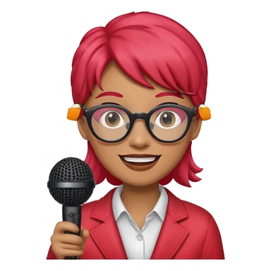 strawberry be hand the mic glasses  sticker