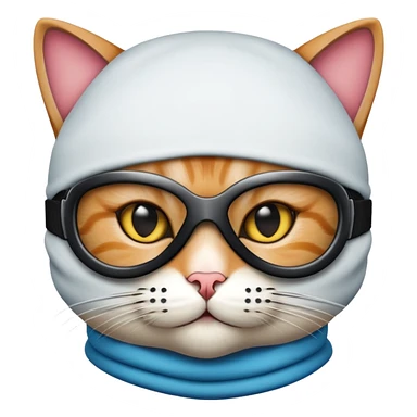 Cat with ski mask  sticker