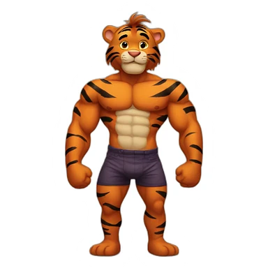 Tigger with a muscle chest sticker