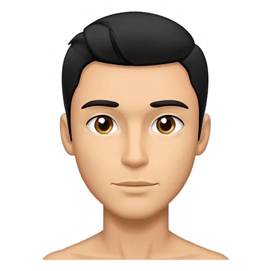 Man with sexy black hairstyle. Skinny face sticker