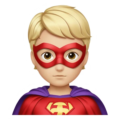 Súper heroína con antifaz, pelo corto rubio, traje de superhéroe con capa. Que se vea hasta los hombros sticker