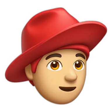 A blad Guy with red hat sticker