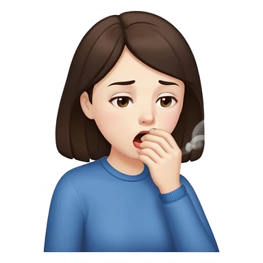 Brunette coughing  sticker