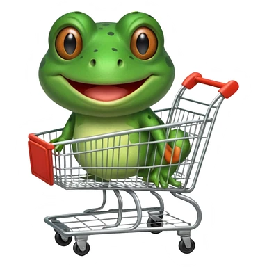 bufo meme frog using a shopping card sticker