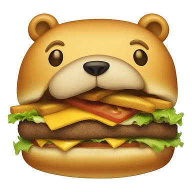 Bear eat cheeseburger  sticker