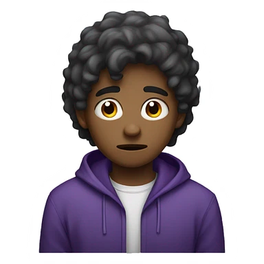 sad young guy with purple shir sticker