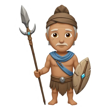 ancient man with stone spear sticker