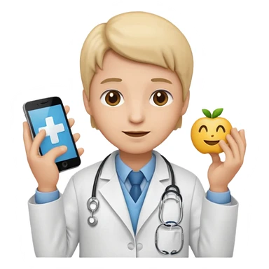 emoji comprando con traje de doctora sticker