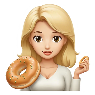 Blonde beauty with a bagel  sticker