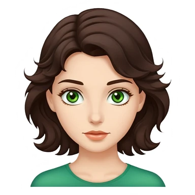 Beautiful girl with dark brown wavy hair and green eyes. Handsome guy with dark brown hair and brown eyes sticker