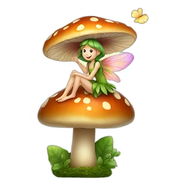 fairy on a mushroom sticker