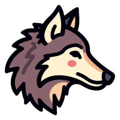 wolf profile, side view of wolf head sticker