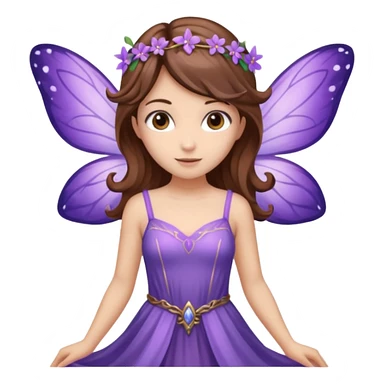 purple fairies with brown hair sticker