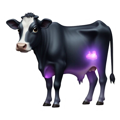Dark iridescent cow glowing sticker