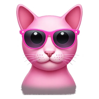 Pink cat with sunglasses sticker