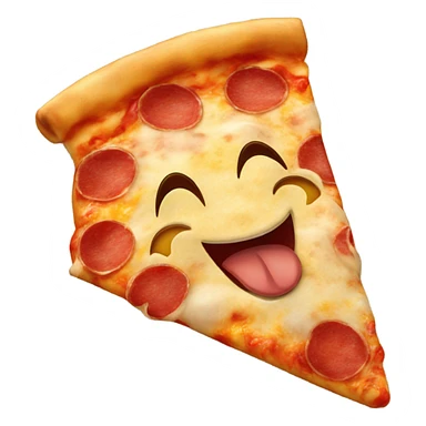 Pizza which a smile sticker