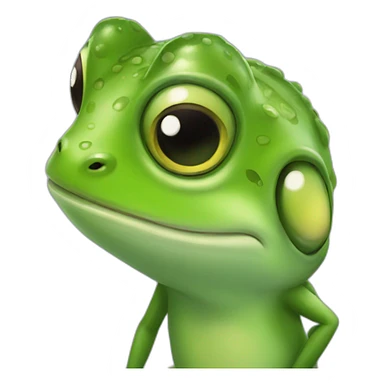 a frog looking at a girl sticker