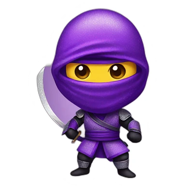 purple sparkly ninja sticker