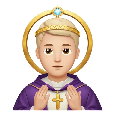 Graduating young priest catholic white man, catholic, with spirit saint over his head sticker