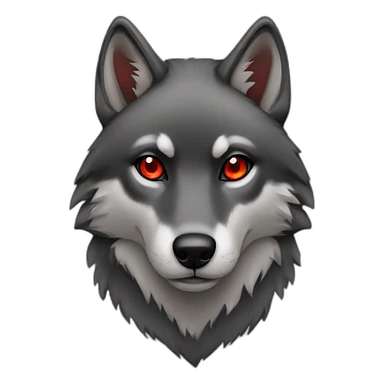 Female wolf black red eyes  sticker