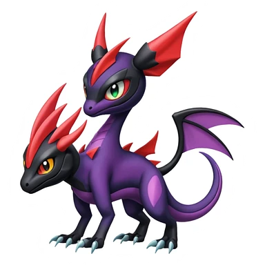 Colorful Cool Badass  Meloetta-Noibat-Noivern-Salandit-Guilmon-Darkrai-Pokémon-Fakémon-fusion-hybrid-creature sticker