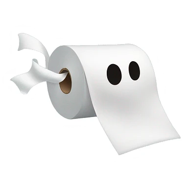 a roll of toilet paper throwing it self at a house sticker