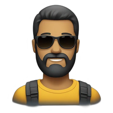 sunglasses black beard guy tilted head to the left sticker