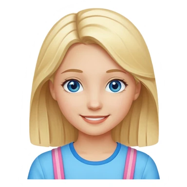 blonde hair blue eyes girl summer sticker